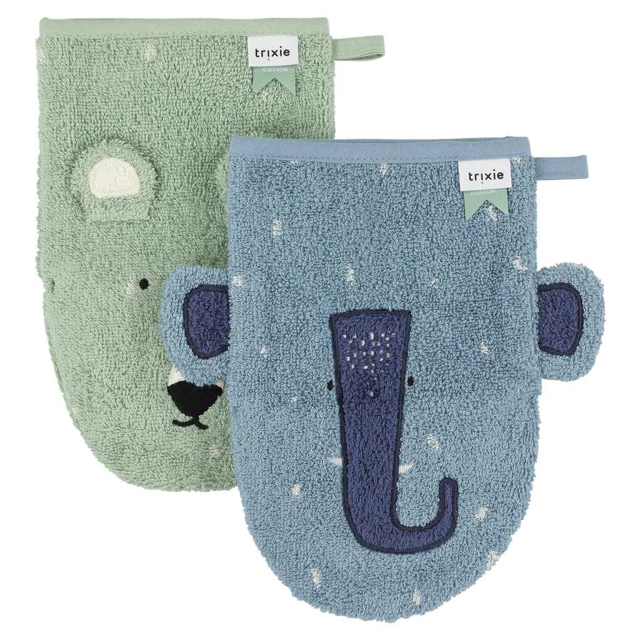 Gant de toilette  2-pack | Mr. Polar Bear - Mrs. Elephant - SET OF 3