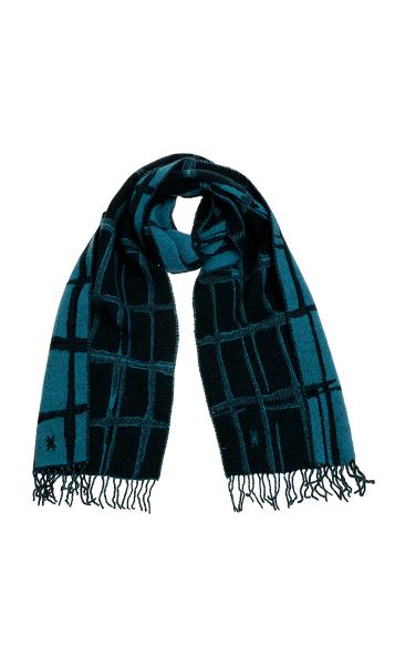 Woven-Grid - Sjaal - Dark Aqua