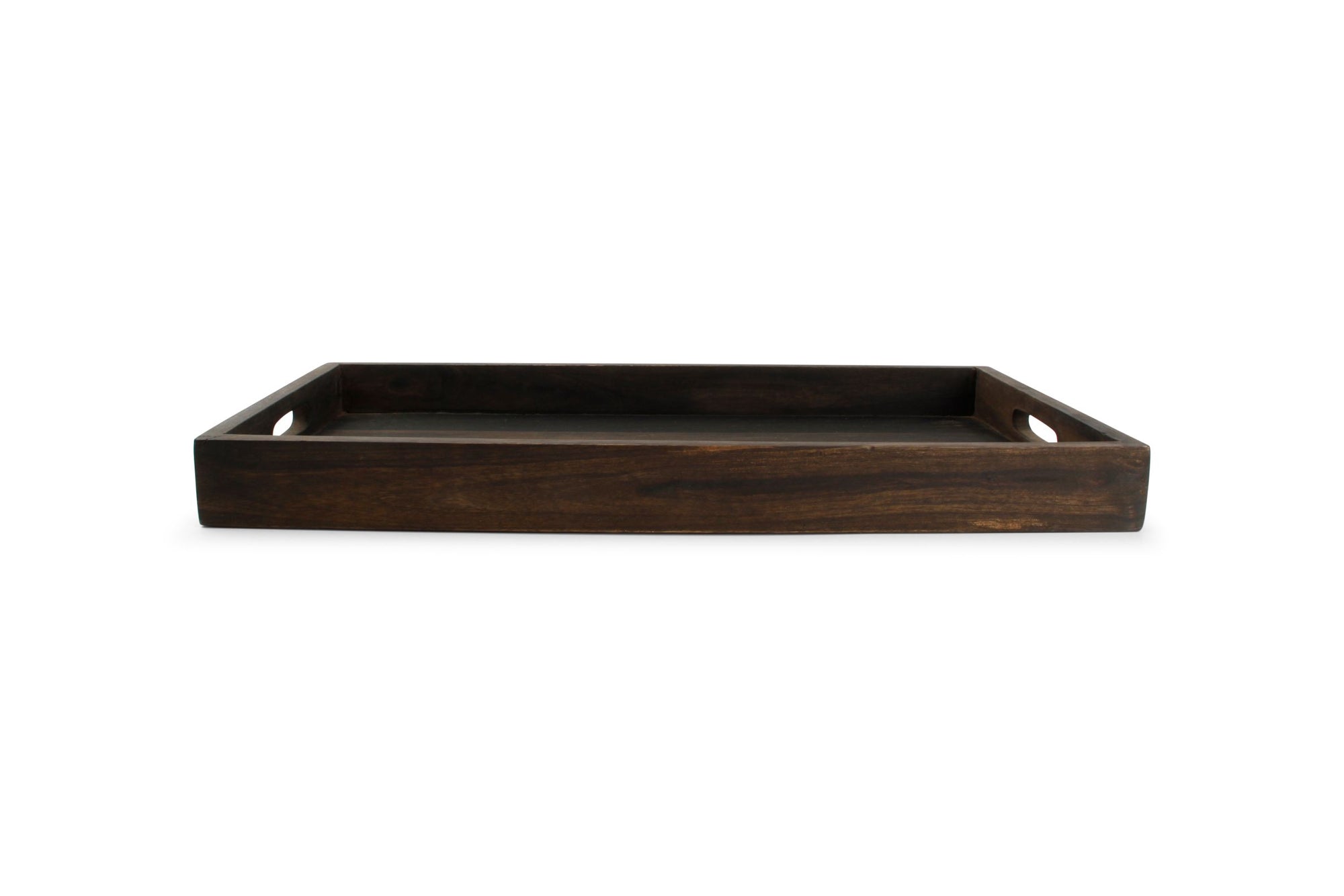 S&P - Plateau 55x30xh5cm Bois Noir Rural