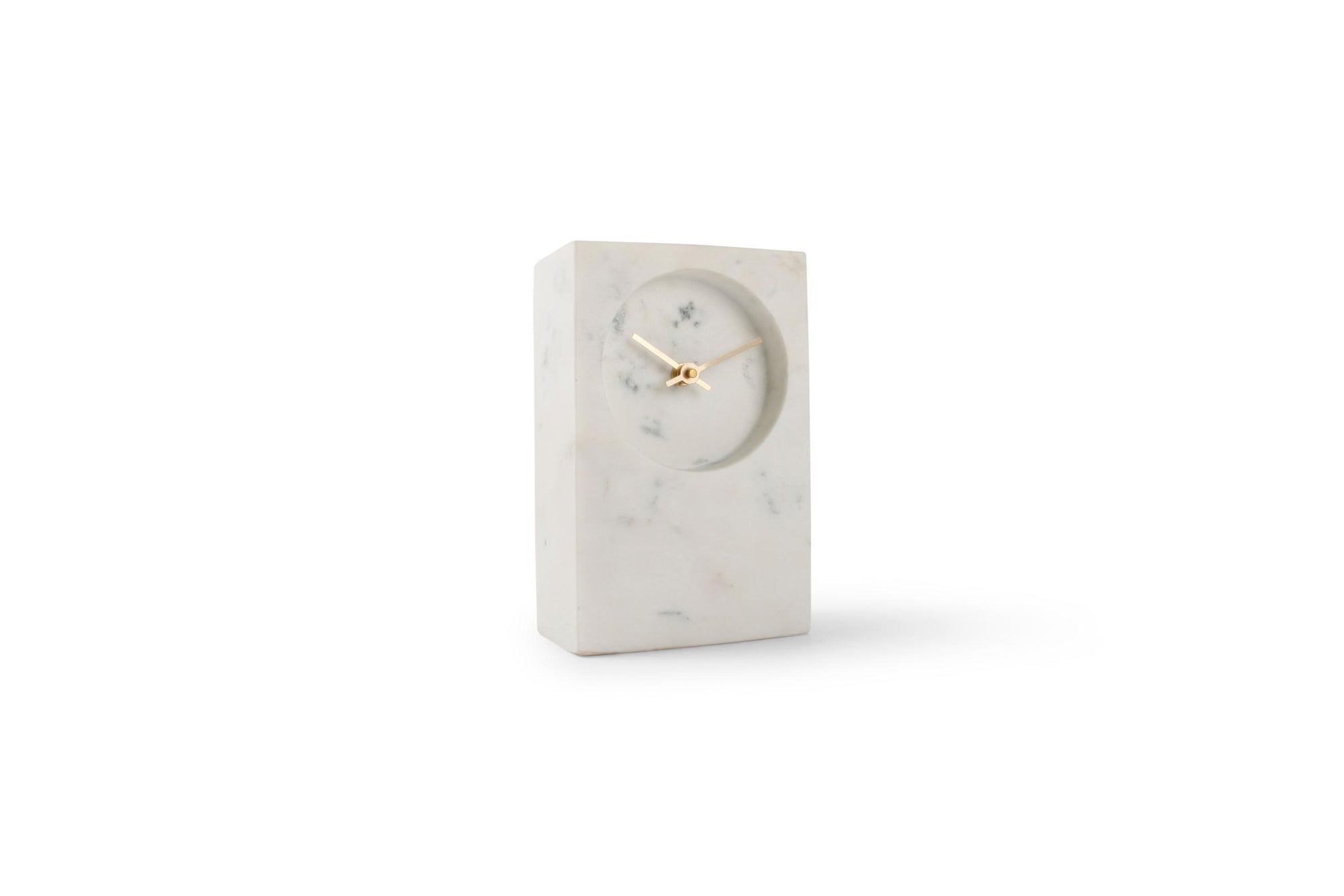 S&P - Horloge de table 13xH20cm blanc marbre Zone