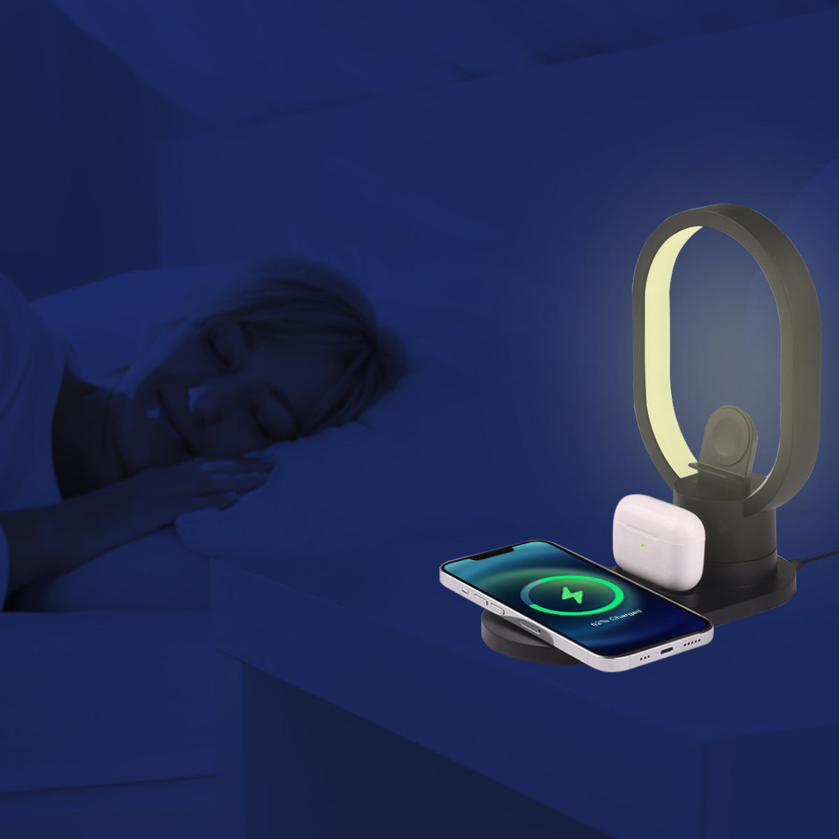 Chargeur 4En1 Lampe D'Ambiance - Noir