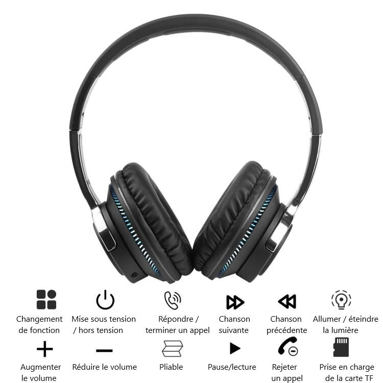 Casque Audio Bluetooth - Noir