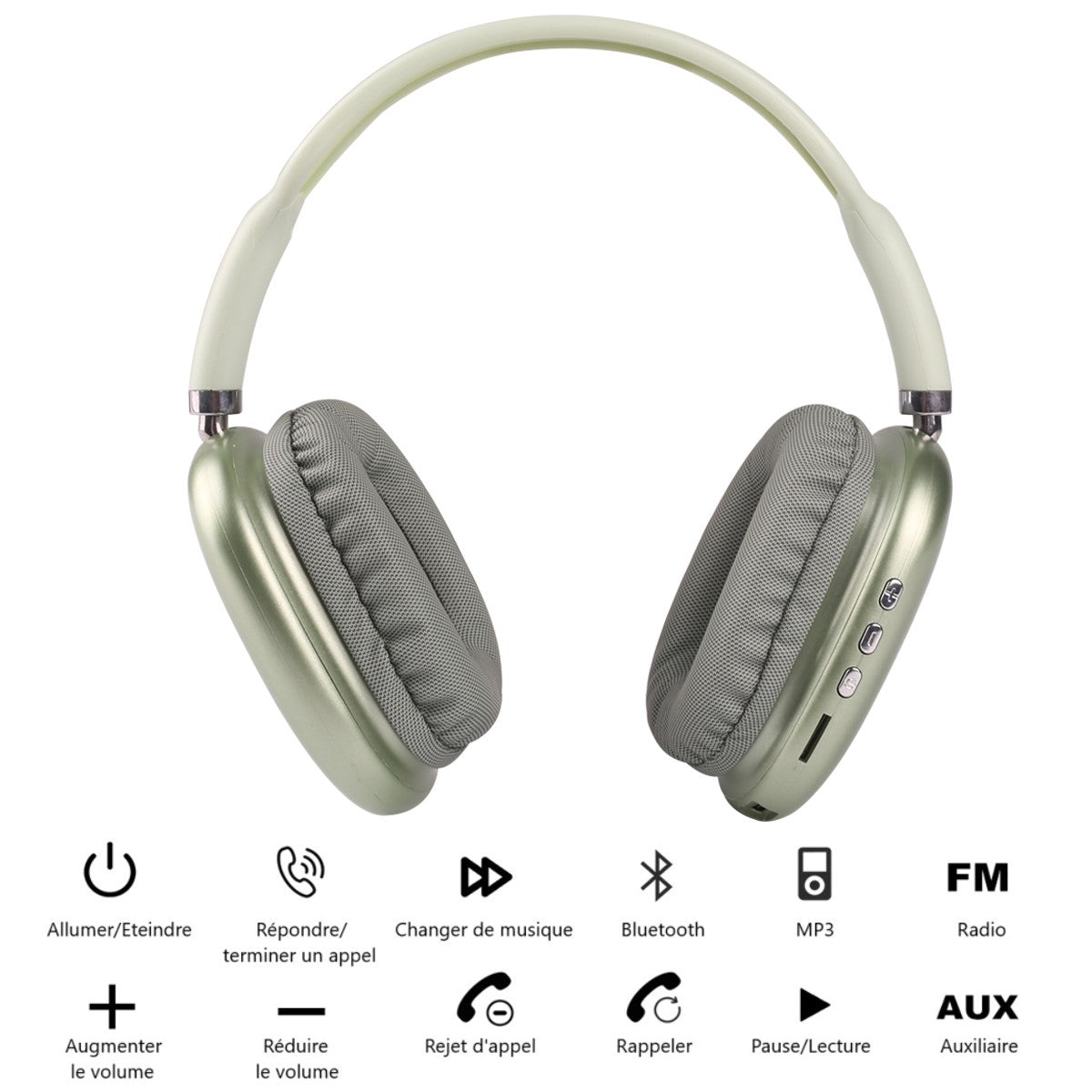 Casque Sans Fil Bluetooth - Vert