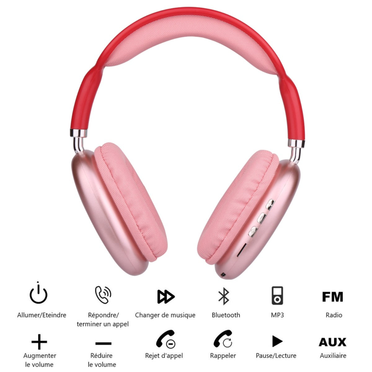 Casque Sans Fil Bluetooth - Rouge