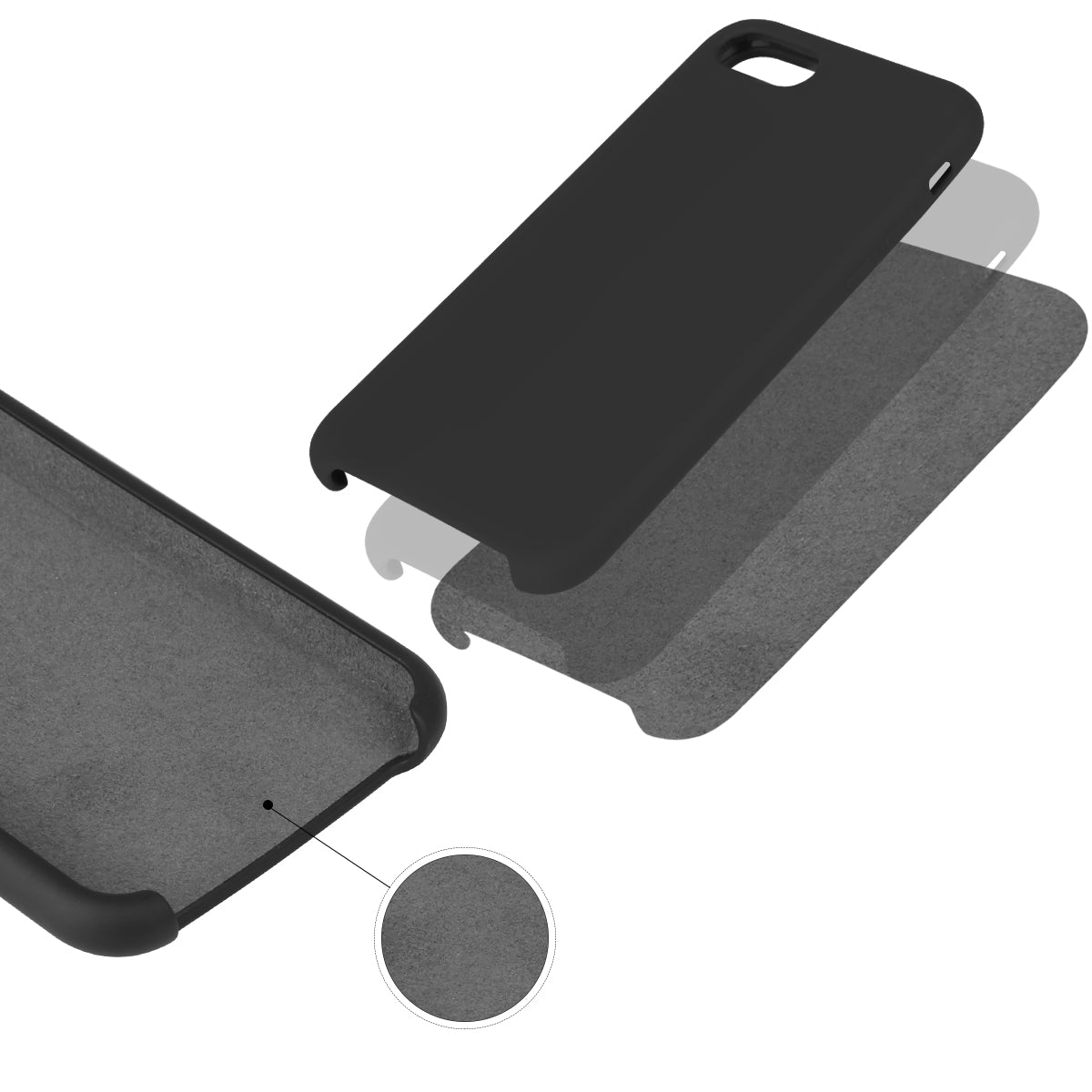 Hard Siliconen Hoesje Voor Iphone 7/8 - Zwart