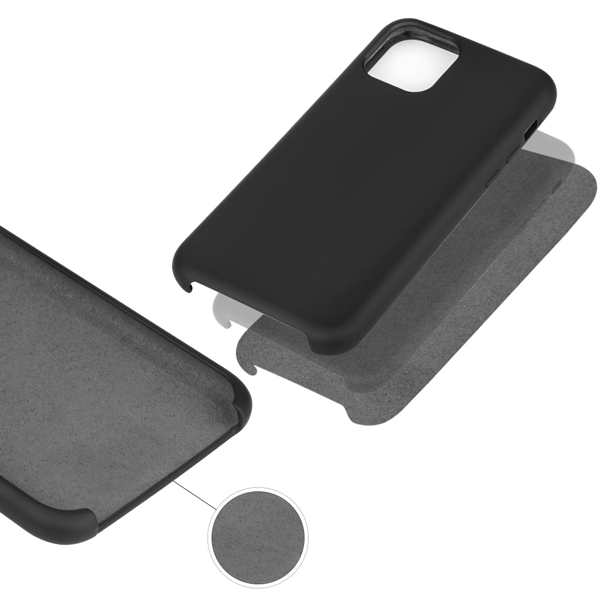 Hardcase Voor Iphone 11 Van Silicone - Zwart