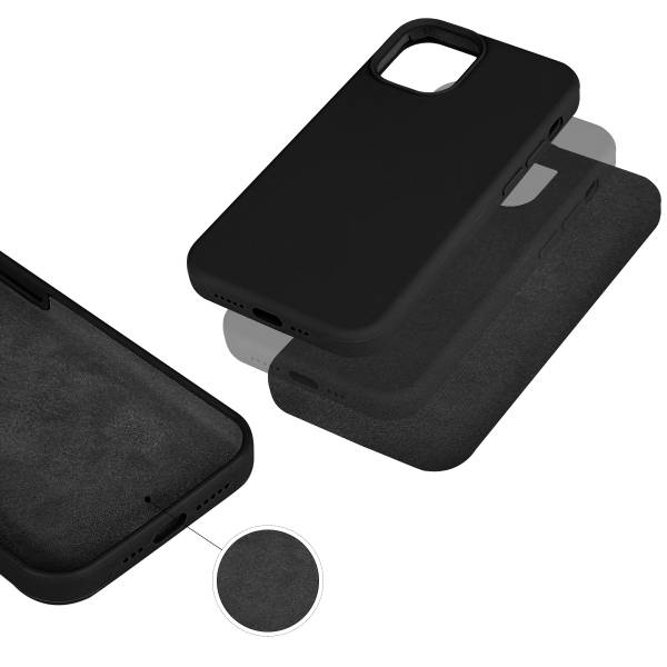 Hardcase Voor Iphone 12 Van Silicone - Zwart