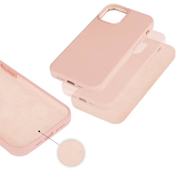 Hardcase Voor Iphone 12 Van Silicone - Roze Poeder