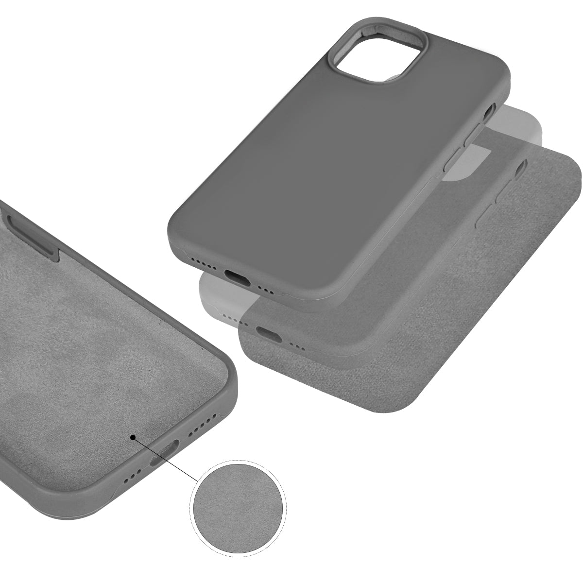 Hardcase Voor Iphone 12 Pro Van Silicone - Grafiet