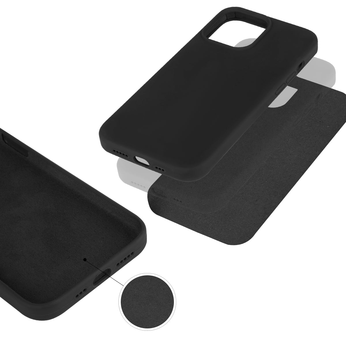 Hardcase Voor Iphone 13 Van Silicone - Zwart