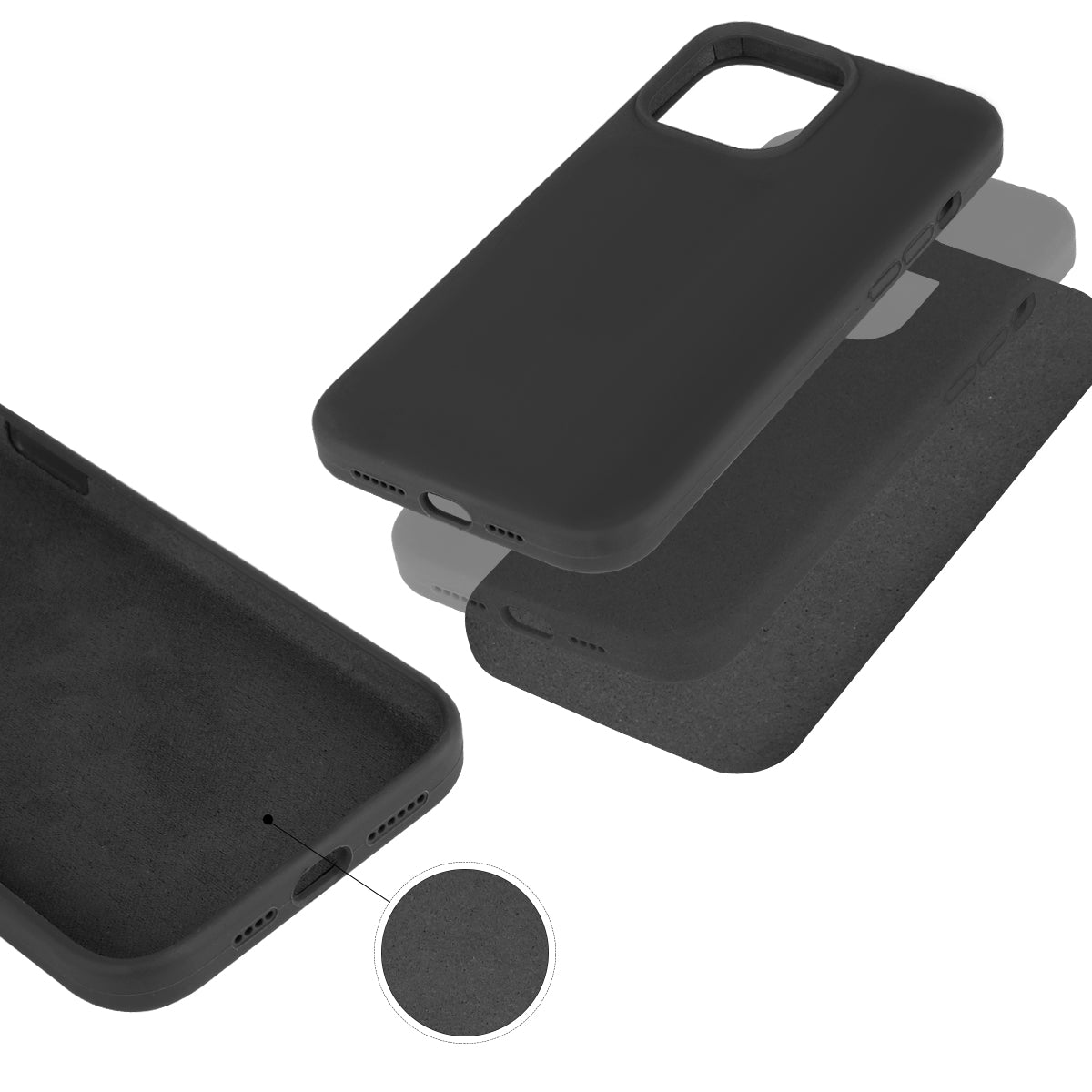 Hardcase Voor Iphone 13 Pro Max Van Silicone - Grafiet