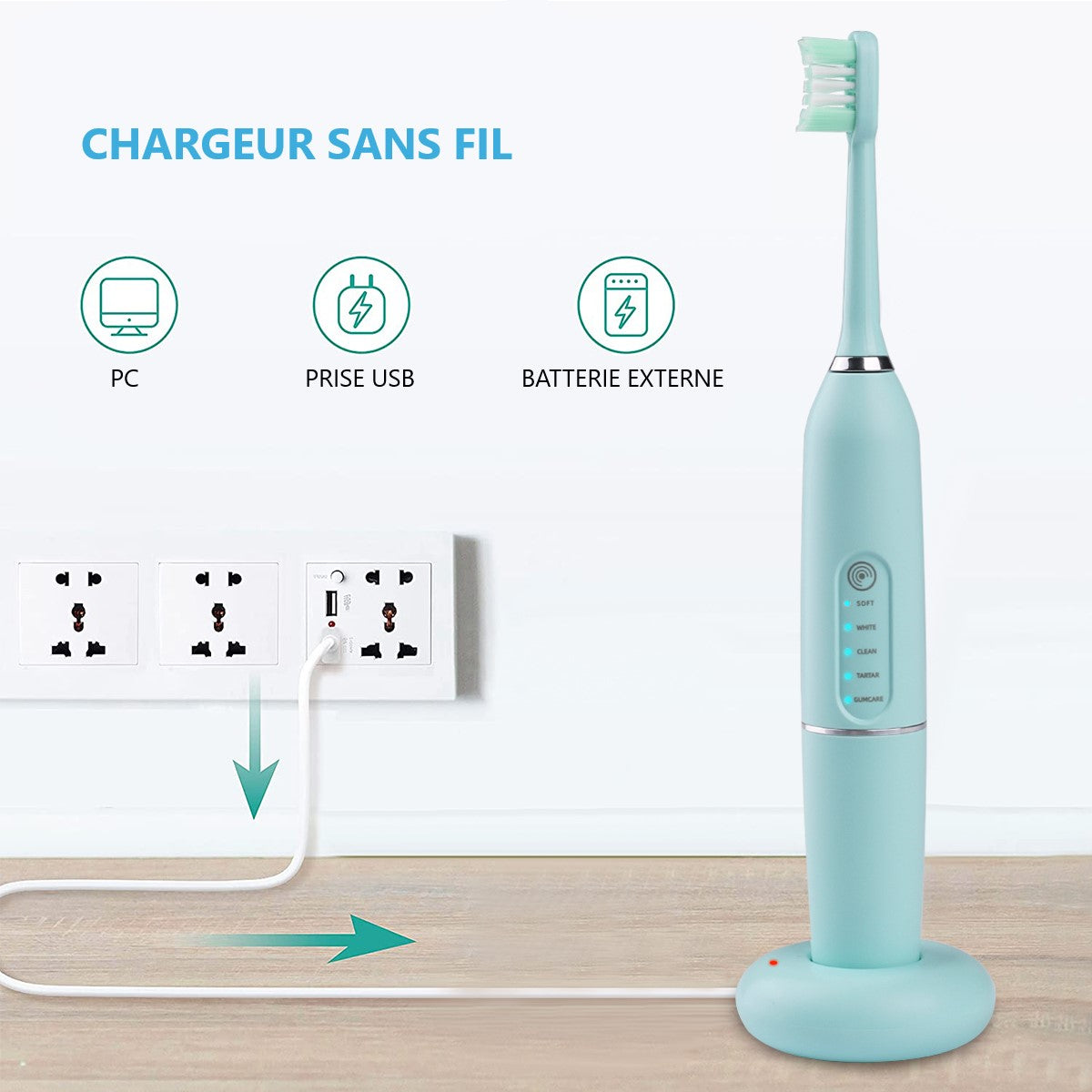 Brosse A Dents Detartreur Electrique - Vert