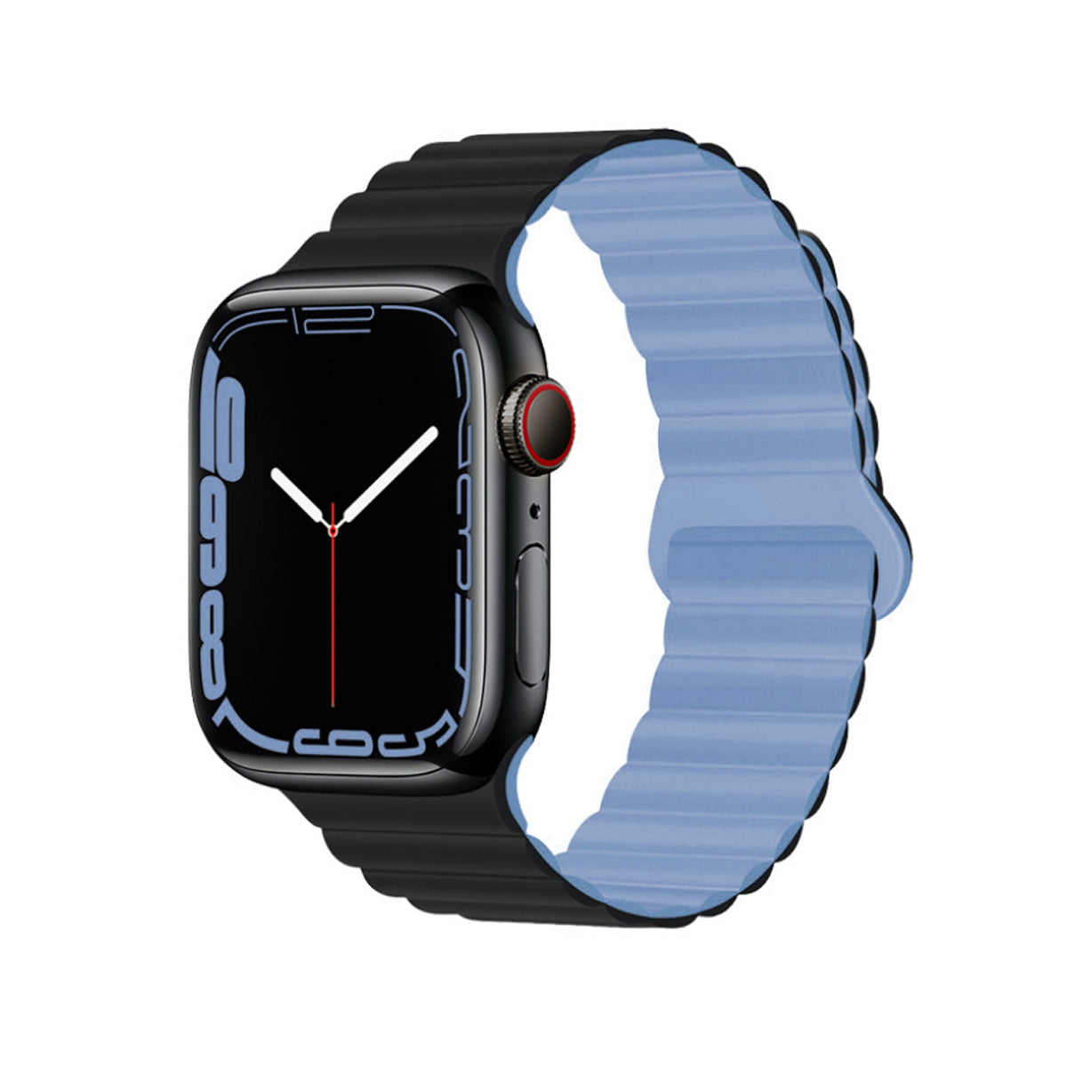 Armband Compatibel Met Apple Watch 38/40/41 Mm - Zwart/Blauw