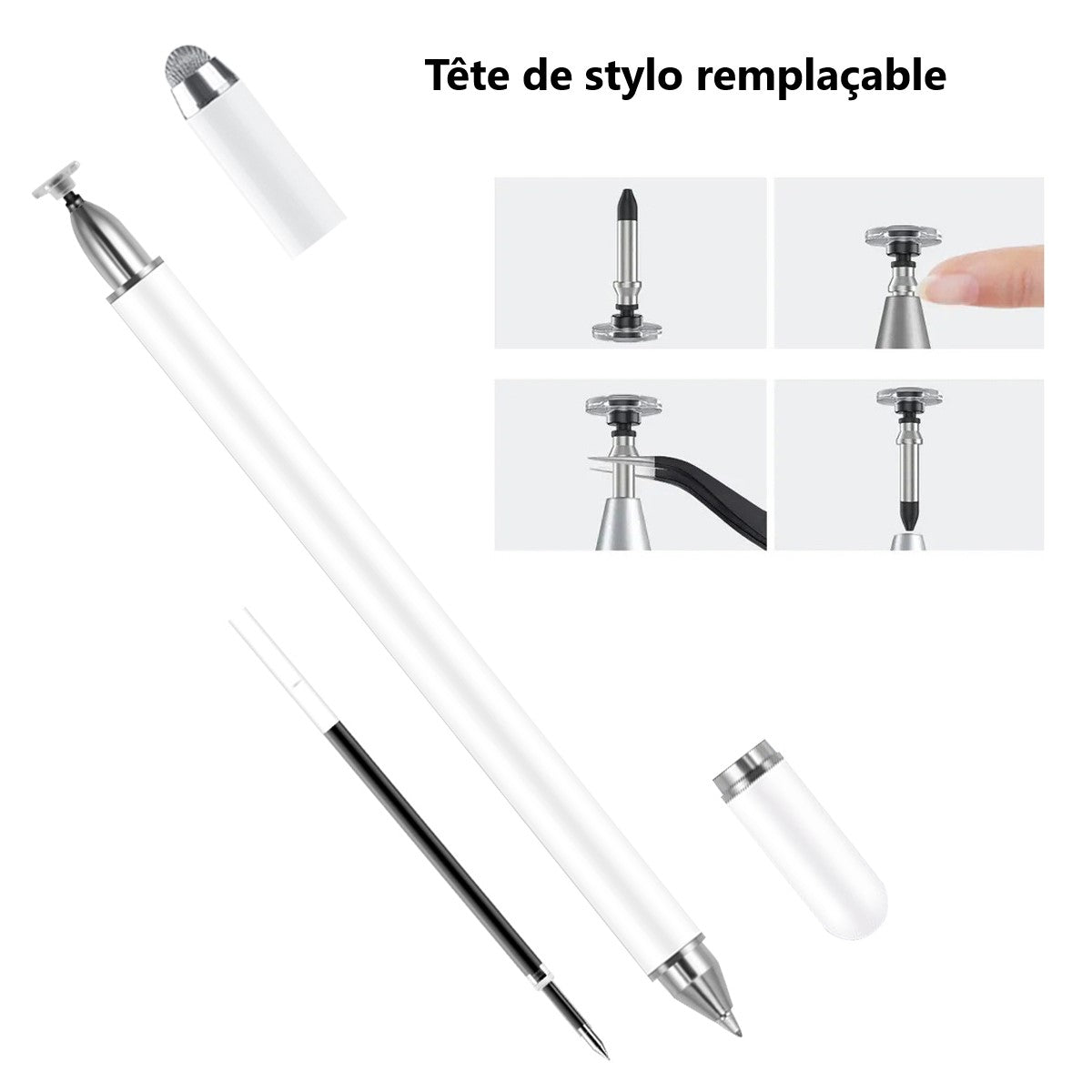 3-In-1 Aanraakscherm Pen - Wit