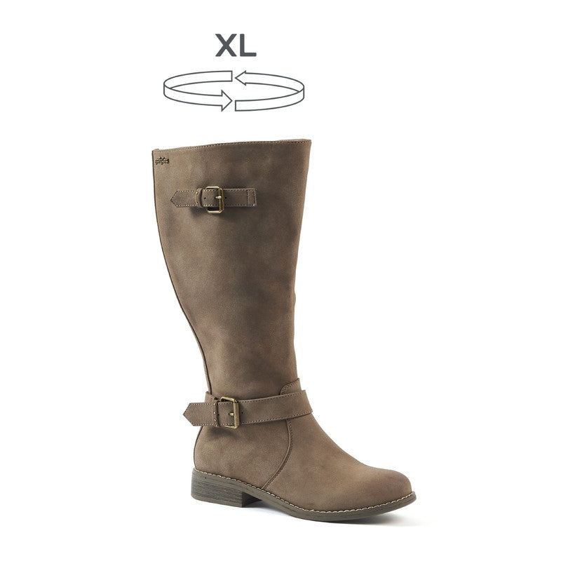 Bottes Mollets Larges XL - Modèle Isabelle - Taupe