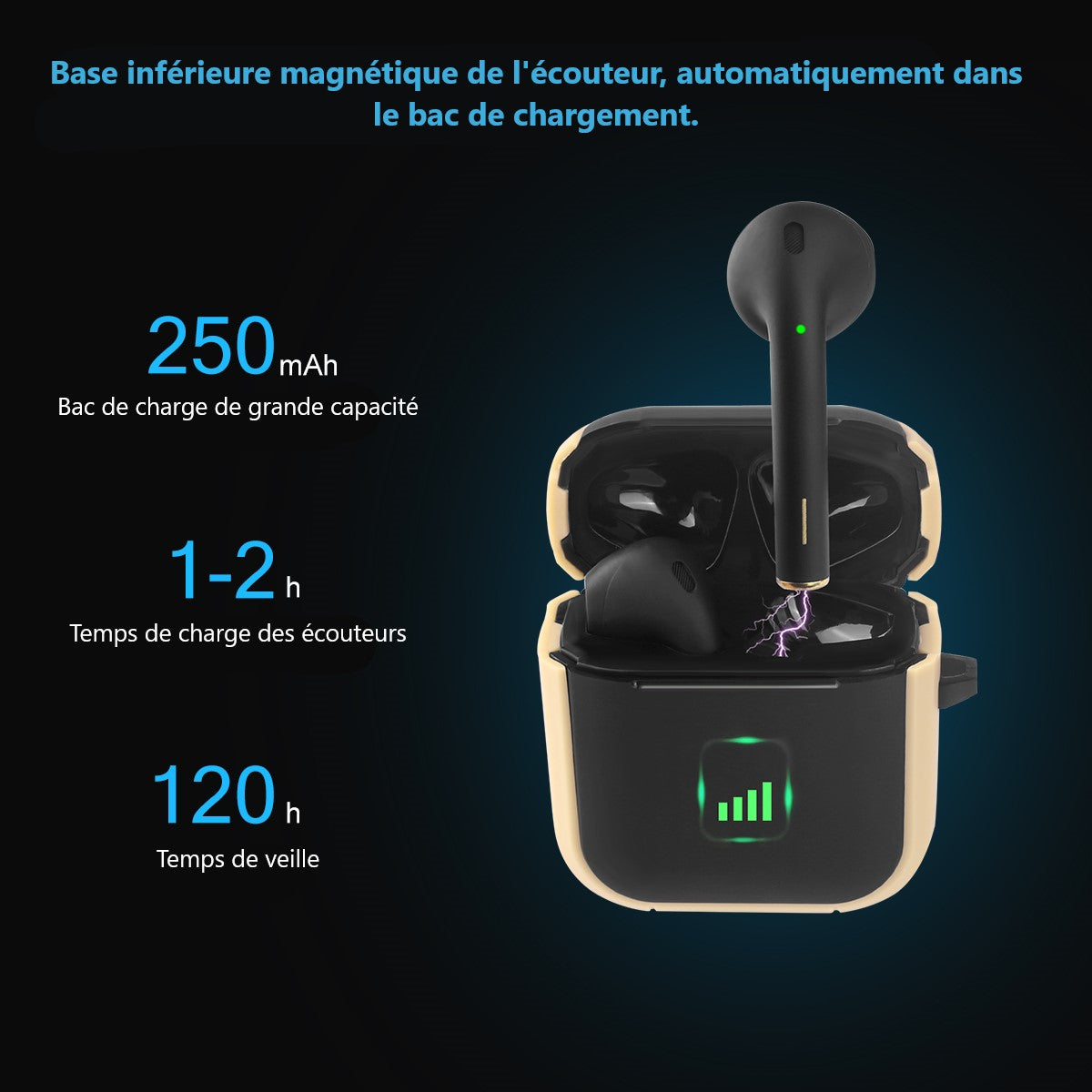 Ecouteurs Bluetooth Sans Fil - Or