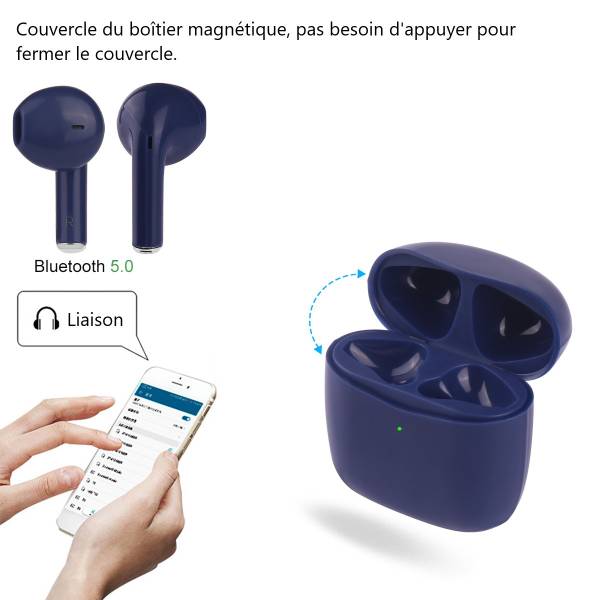 Ecouteurs Bluetooth Sans Fil - Bleu