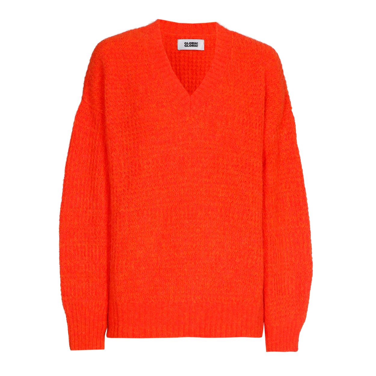 Pixy V-Neck Sweater Red-Orange