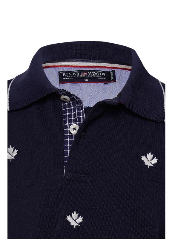 Garçon Polo En Coton Sur Mesure De Couleur Bleue