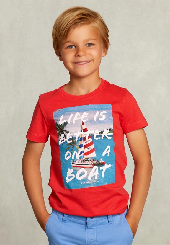 Normal Fit Basic T-Shirt In Pomegranate - Rose
