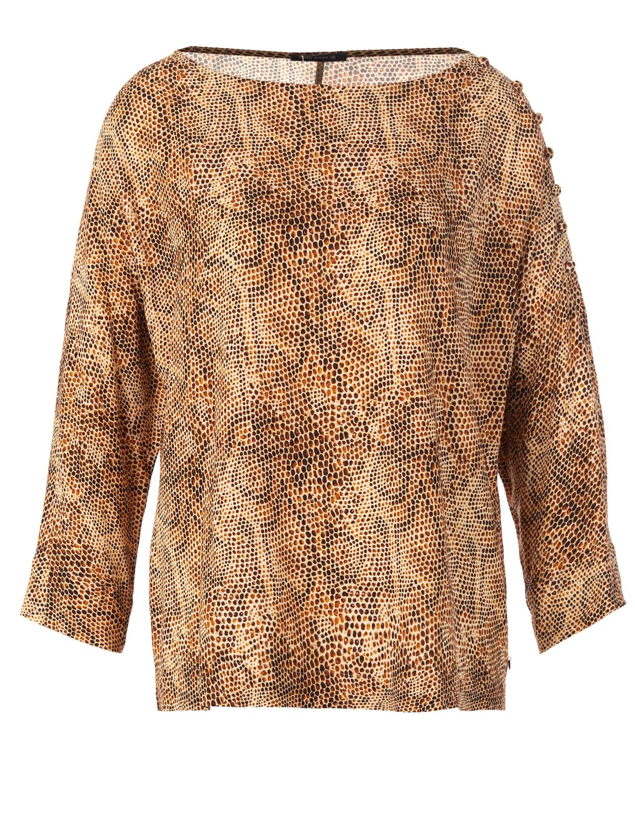 Vrouw Bootnek Popover Shirt In Bruin