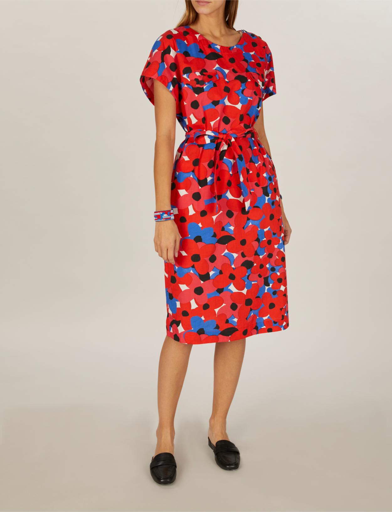 Dress With Shoulder Buttons In Red