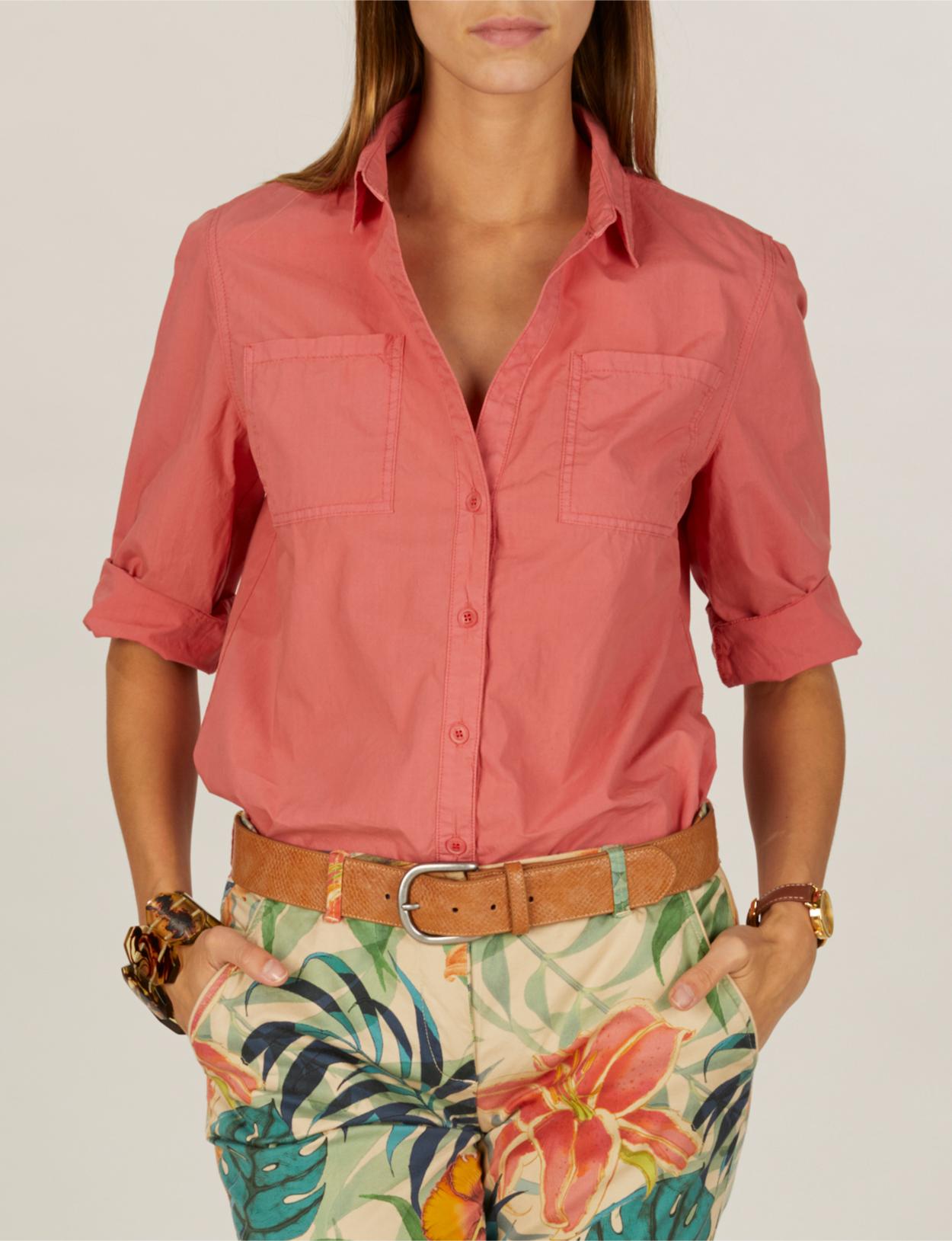 Shirt With Chest Pockets In Pink