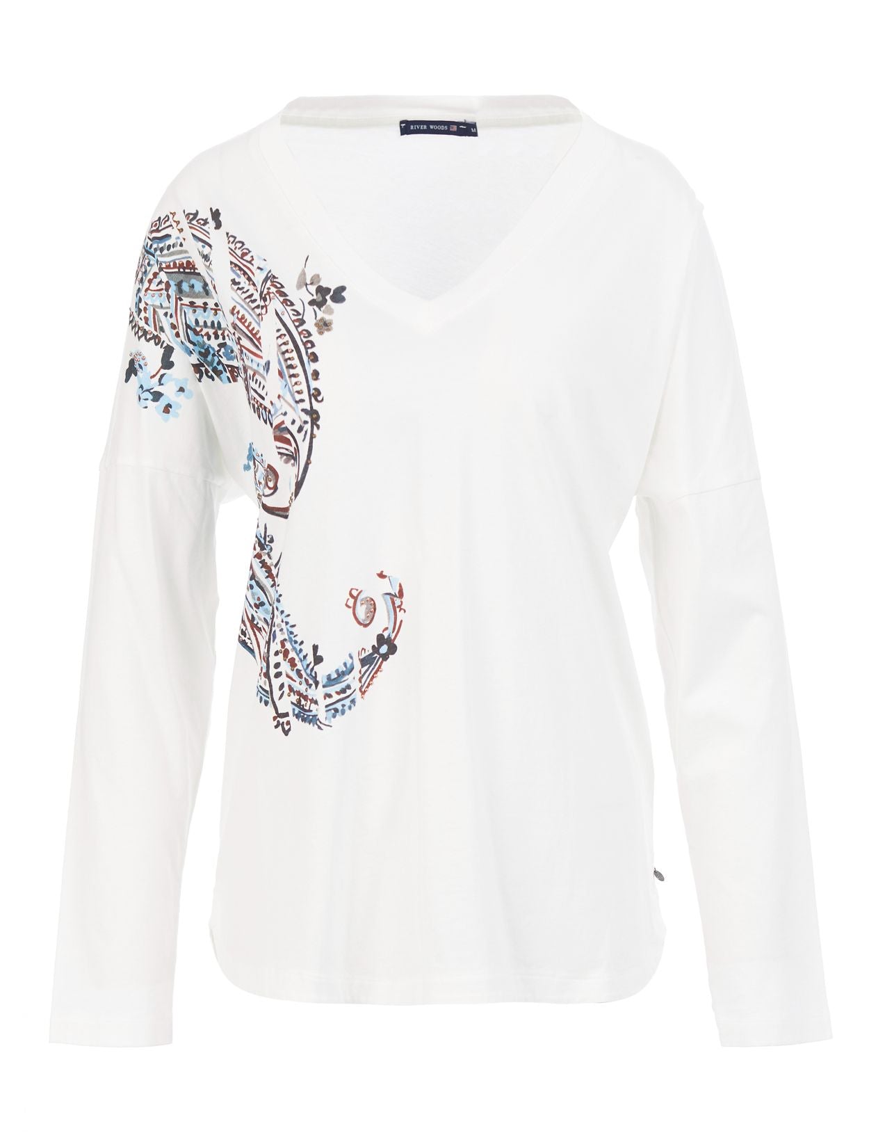 Femme T-shirt En Coton Ample De Couleur Blanche