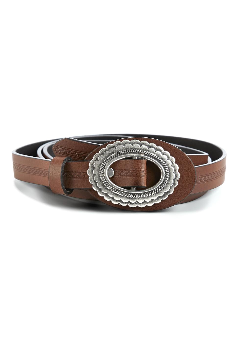 Small leather belt in Brown