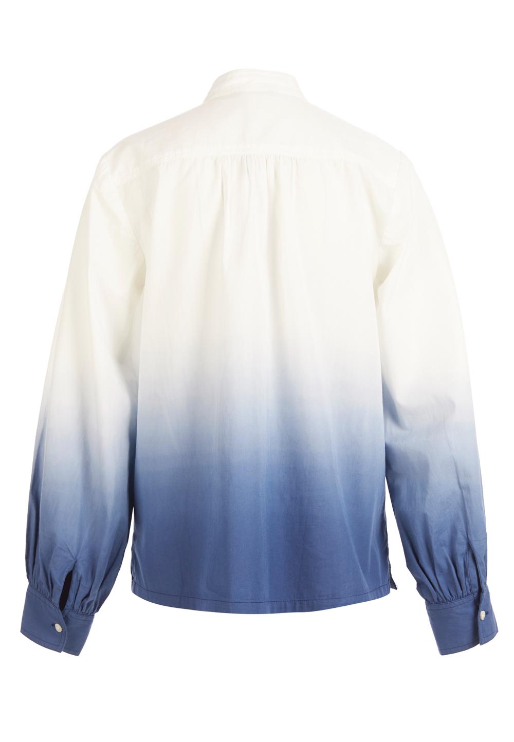 Dip-dye balloon sleeve shirt - White