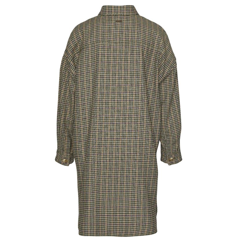 Femme Chemise Manteau À Motif Pied De Poule En Vert