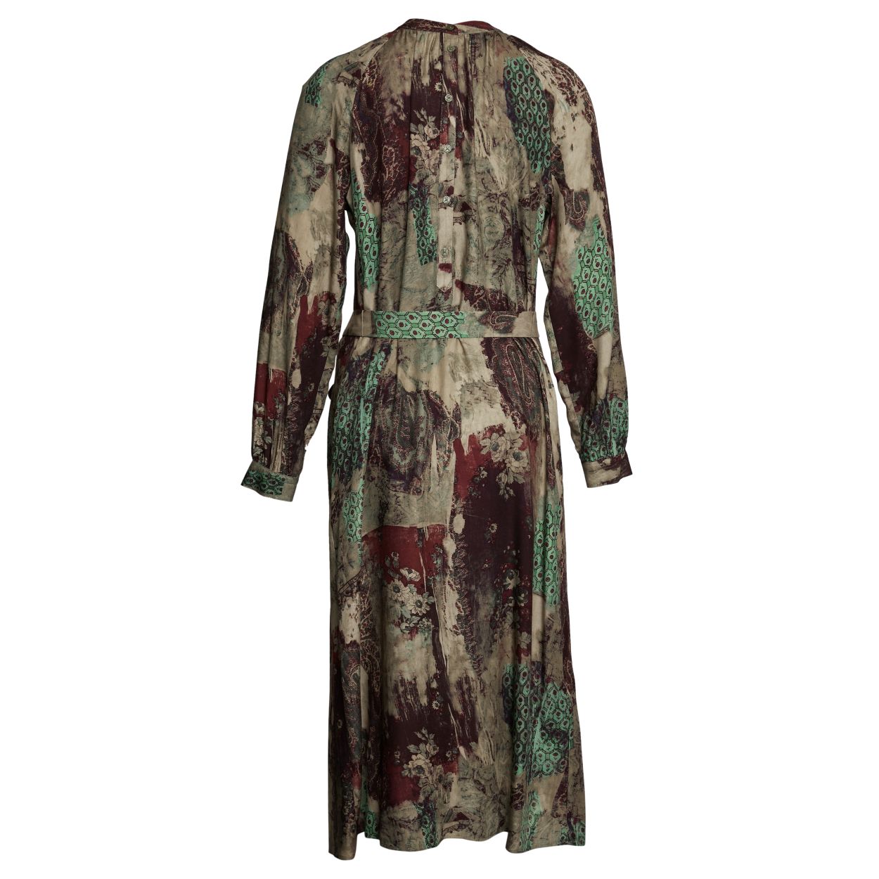 Femme Robe Midi En Viscose À Motifs Multiples