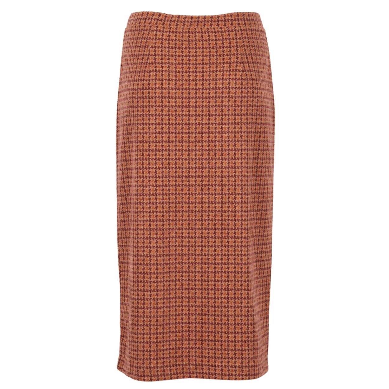 Vrouw Jaquard Midi Rok In Oranje