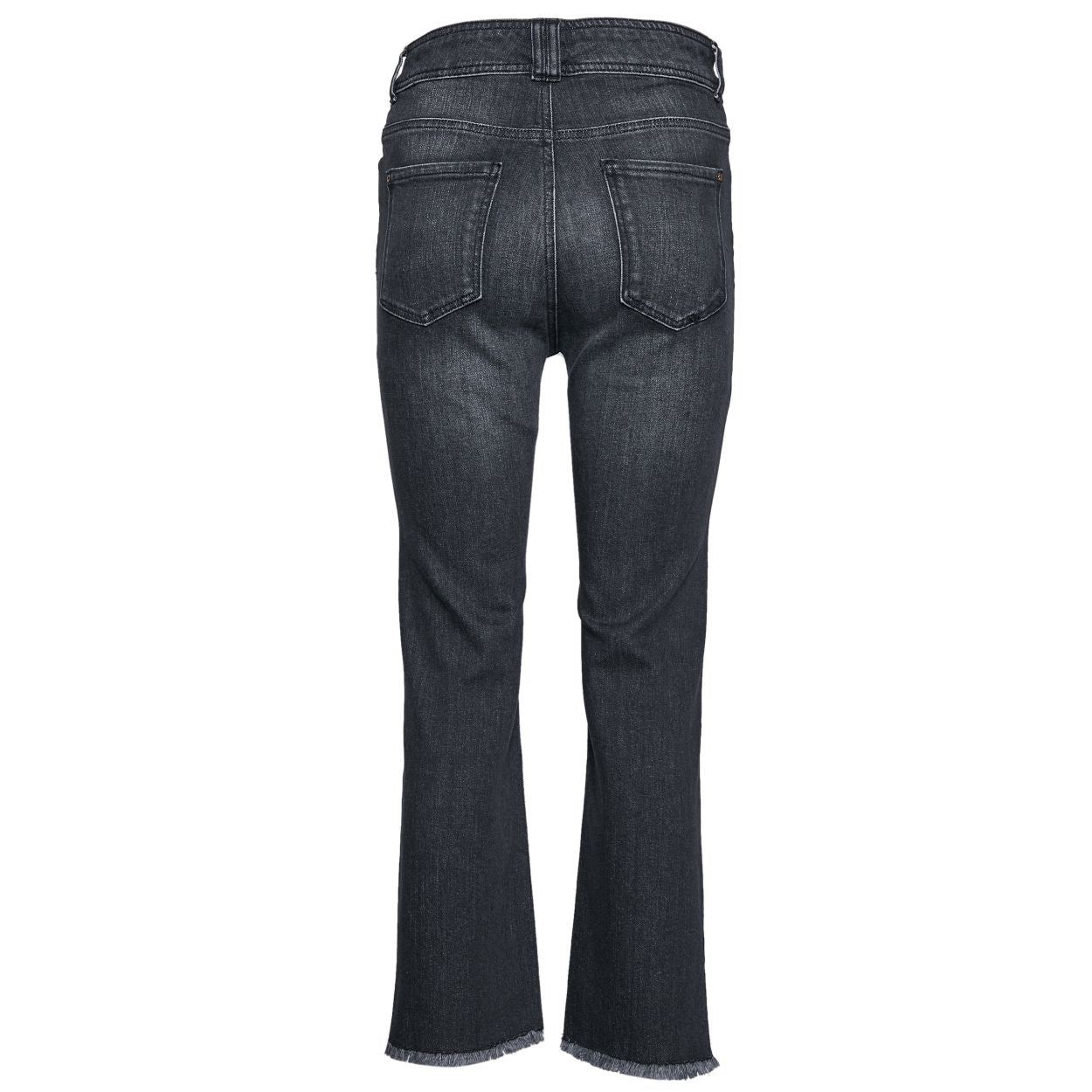 Vrouw Hoge Taille Zwarte Jeans In Het Zwart