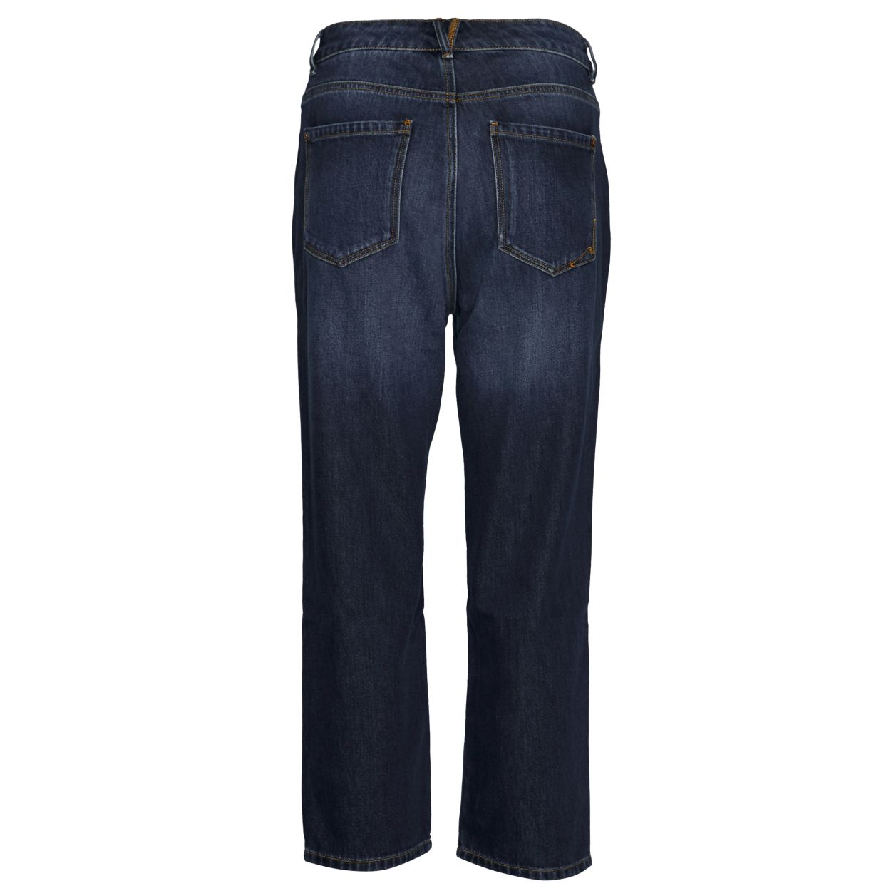 Vrouw Mid-taille Cropped Stone Jeans In Blauw Denim