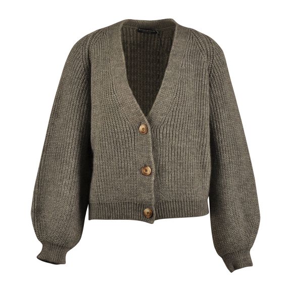 Vrouw Zachte V-hals Cardigan In Grijs