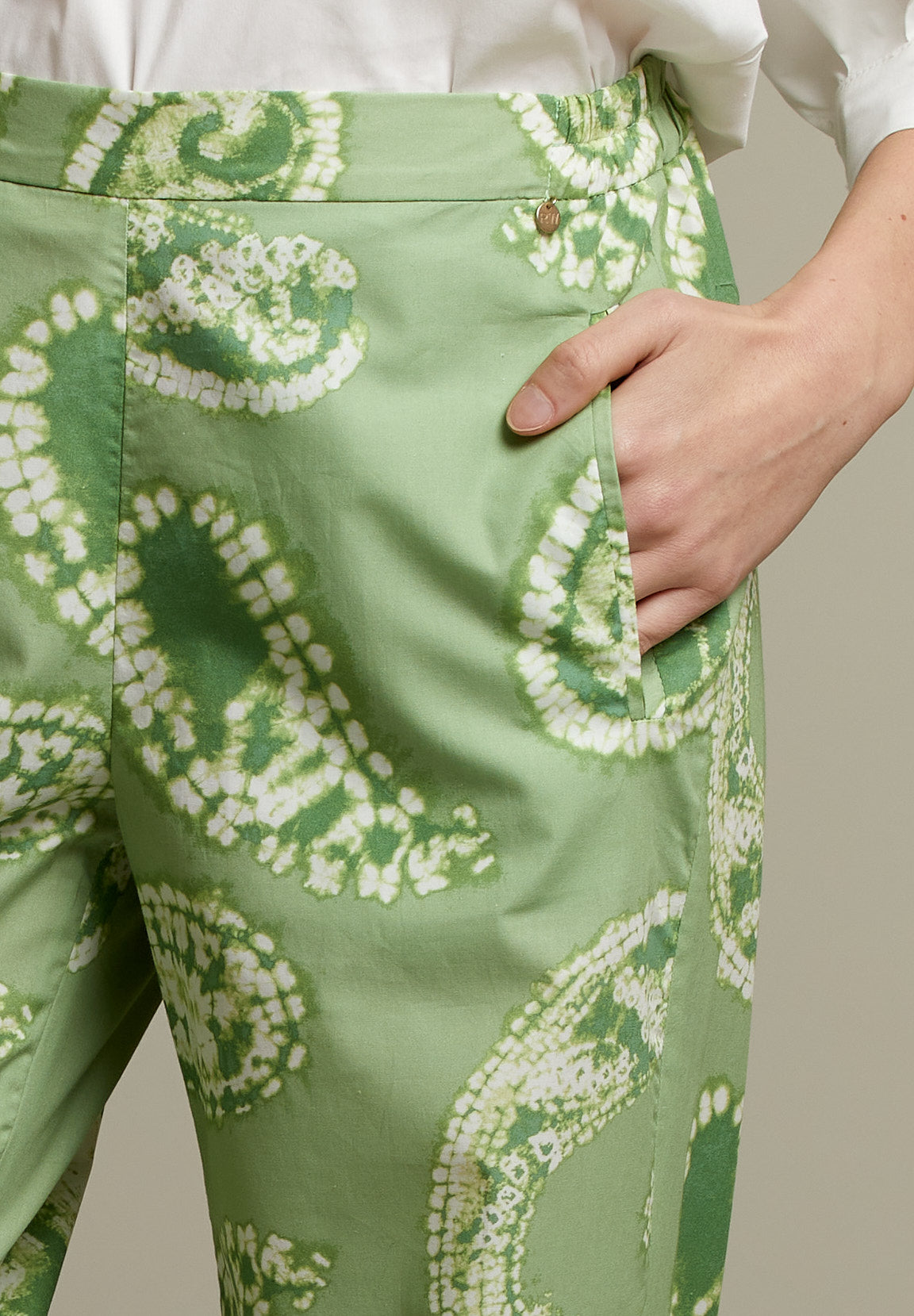 Green Paisley Pants - Green