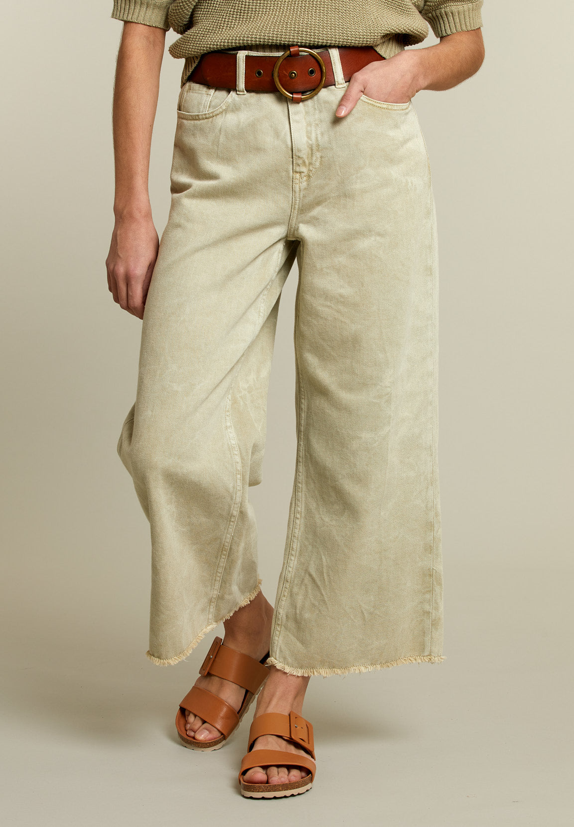 Khaki Boxy Jeans - Green