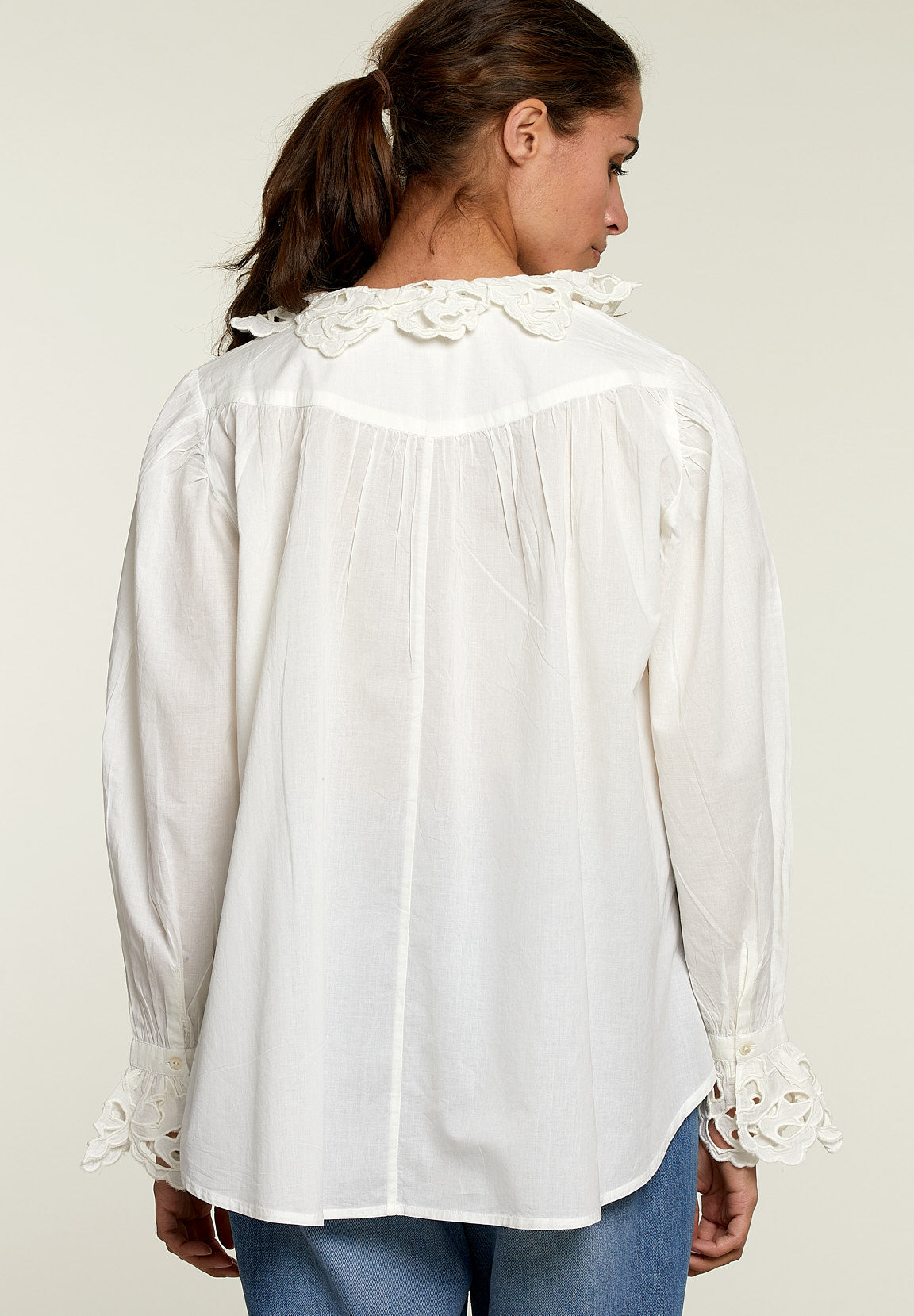 Off White Lace Shirt - White