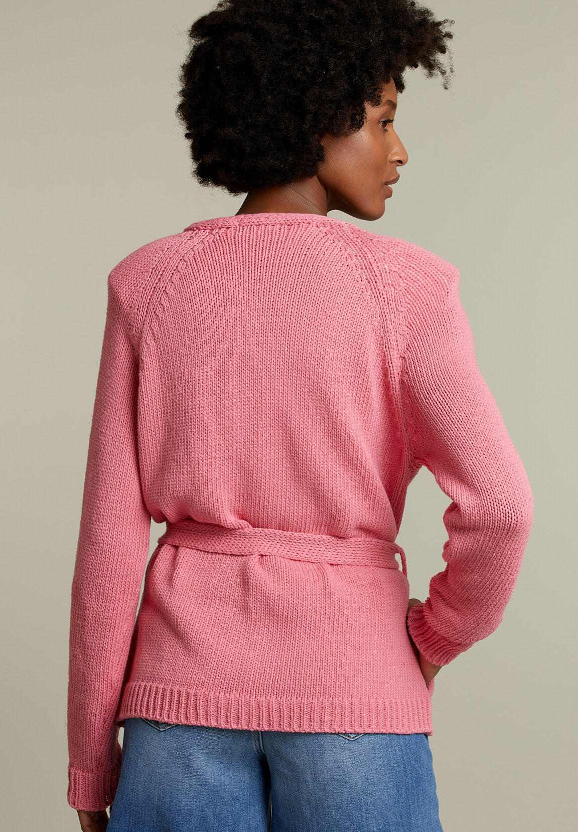 Pink Cotton Cardigan - Pink