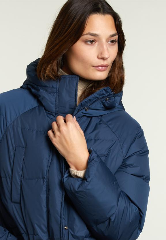 Veste Matelassée Bleue avec Capuche