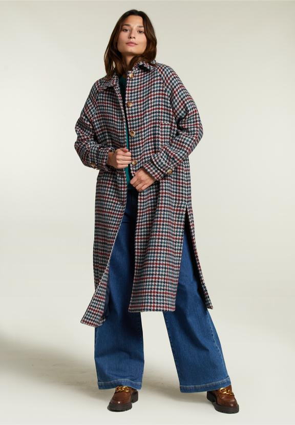 Long manteau avec boutons