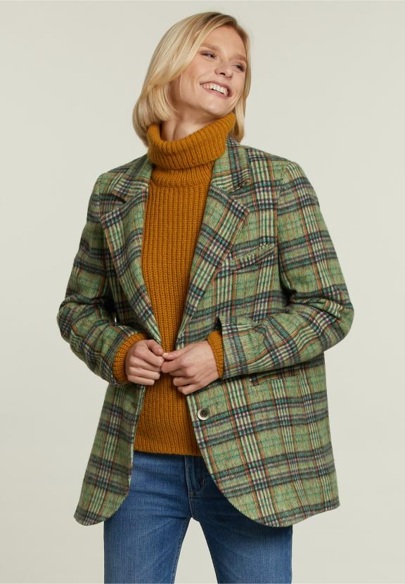 Groen Geruite Blazer