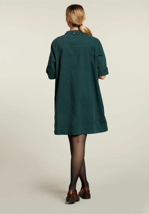 Robe Kaki avec Poche Plaquée - Vert