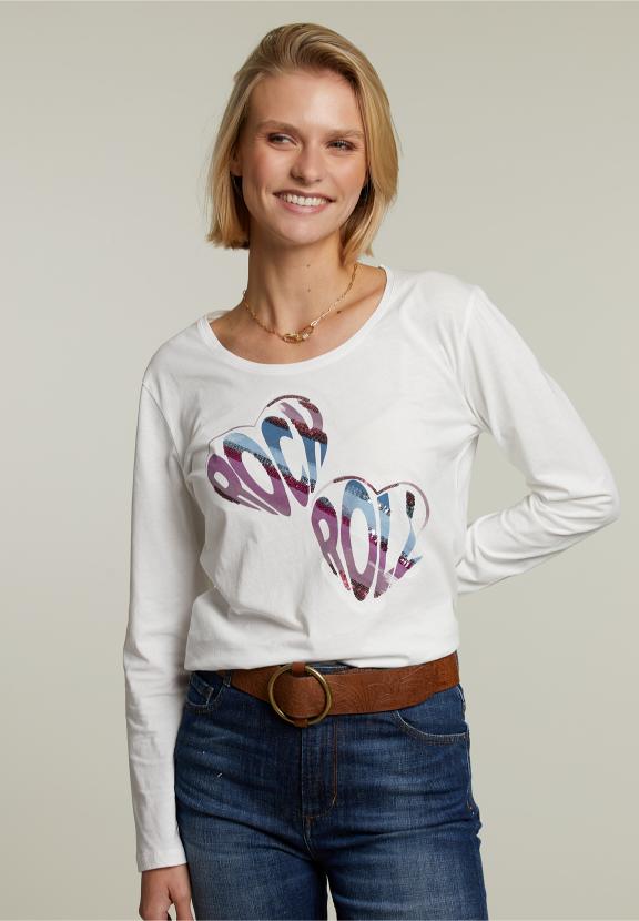 Wit T-Shirt Met Ronde Hals - E-002A