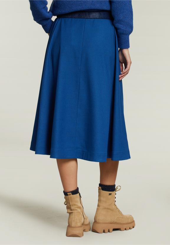 Blauwe Uni Midi Rok