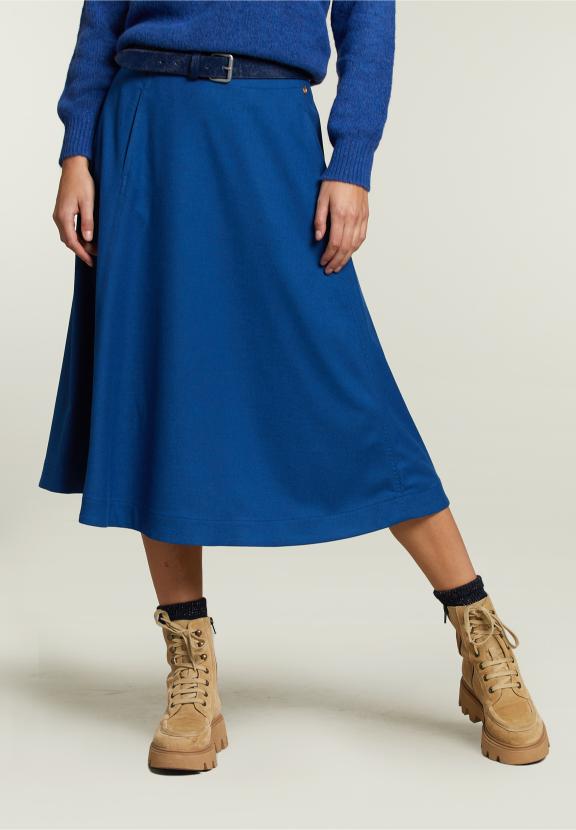 Jupe Midi Unie Bleue