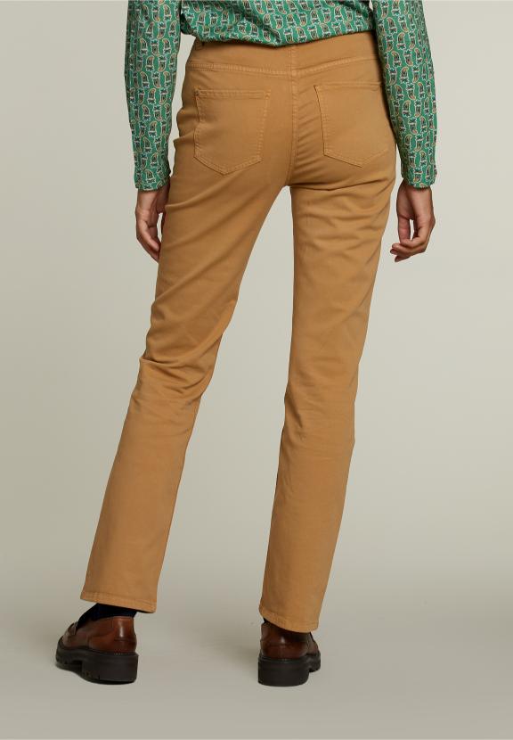 Beige Lange 5-Pocket Broek