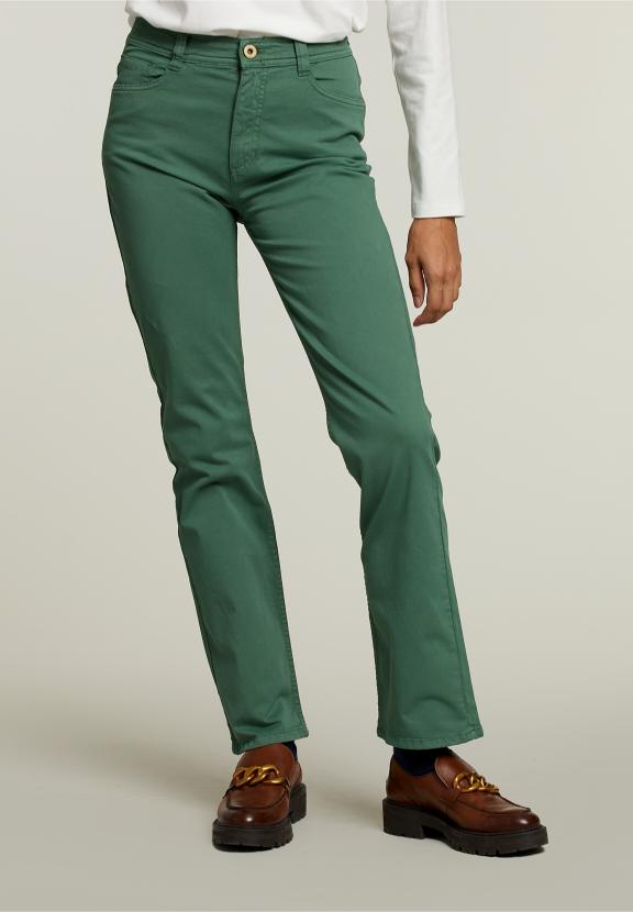 Groene Lange 5-Pocket Broek