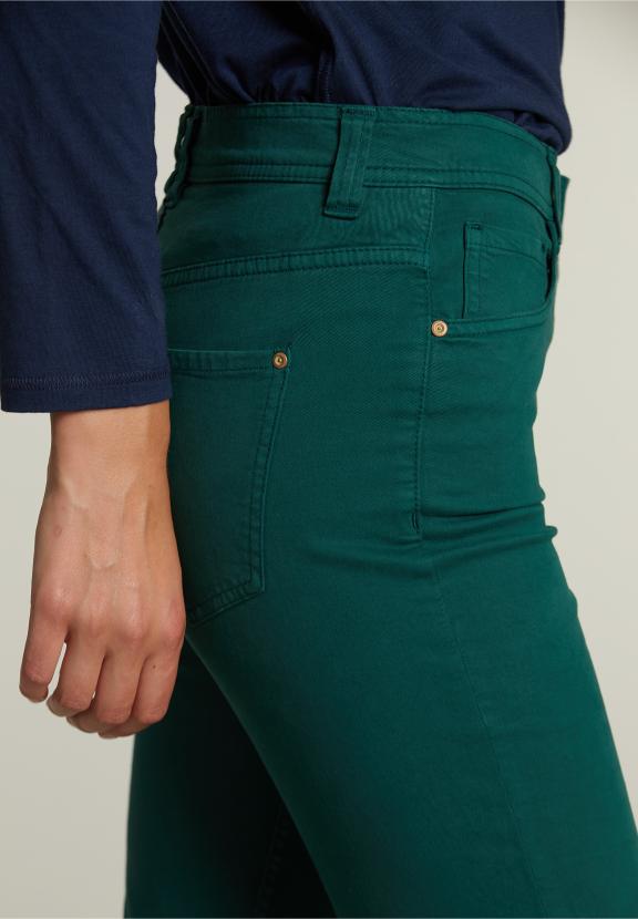 Kaki Lange 5-Pocket Broek - Groen